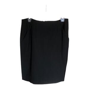 DKNY Vintage Timeless Classic Belt Loops Zipper Wool Black Pencil Skirt Size 12